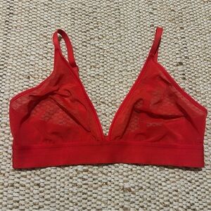 EUC Negative Underwear Sieve Triangle Bra in Cherry Red - Size 4 / L